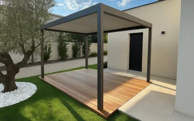 Pergola et terrasse bois exotique